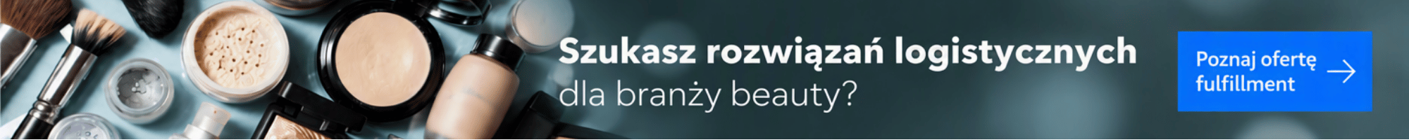 Grafika przedstawiająca produkty beauty przekierowująca do strony fulfillment arvato